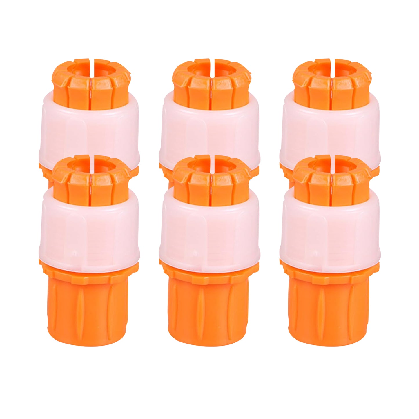 6 Counts Universal Tap Water Connector, Orange Faucet Hose Adapter for indoor and outdoor use, Garden Watering Irrigation Tool