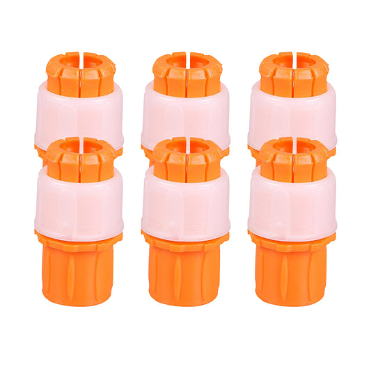 6 Counts Universal Tap Water Connector,  Orange Faucet Hose Adapter for indoor and outdoor use, Garden Watering Irrigation Tool