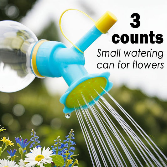 3 Counts Double Head Bottle Cap Sprinkler, Small Plastic Watering Spout for Indoor Pot Plant, Garden Bonsai Watering Tool, Mixed Color