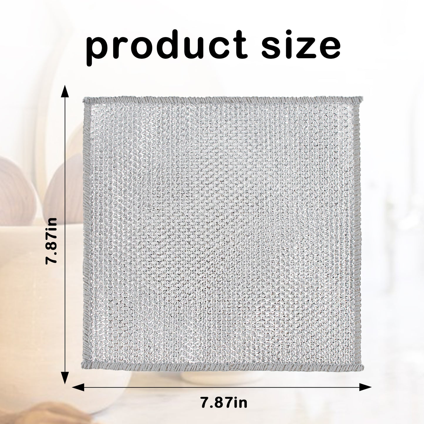 10 Counts Wire Dishwashing Rag, Multipurpose Non Scratch Wire Dishcloth, Metal Cleaning Cloth for Wet and Dry, Reusable Steel Mesh Cloth for Cookware, Sinks, Stove Tops, Dishes