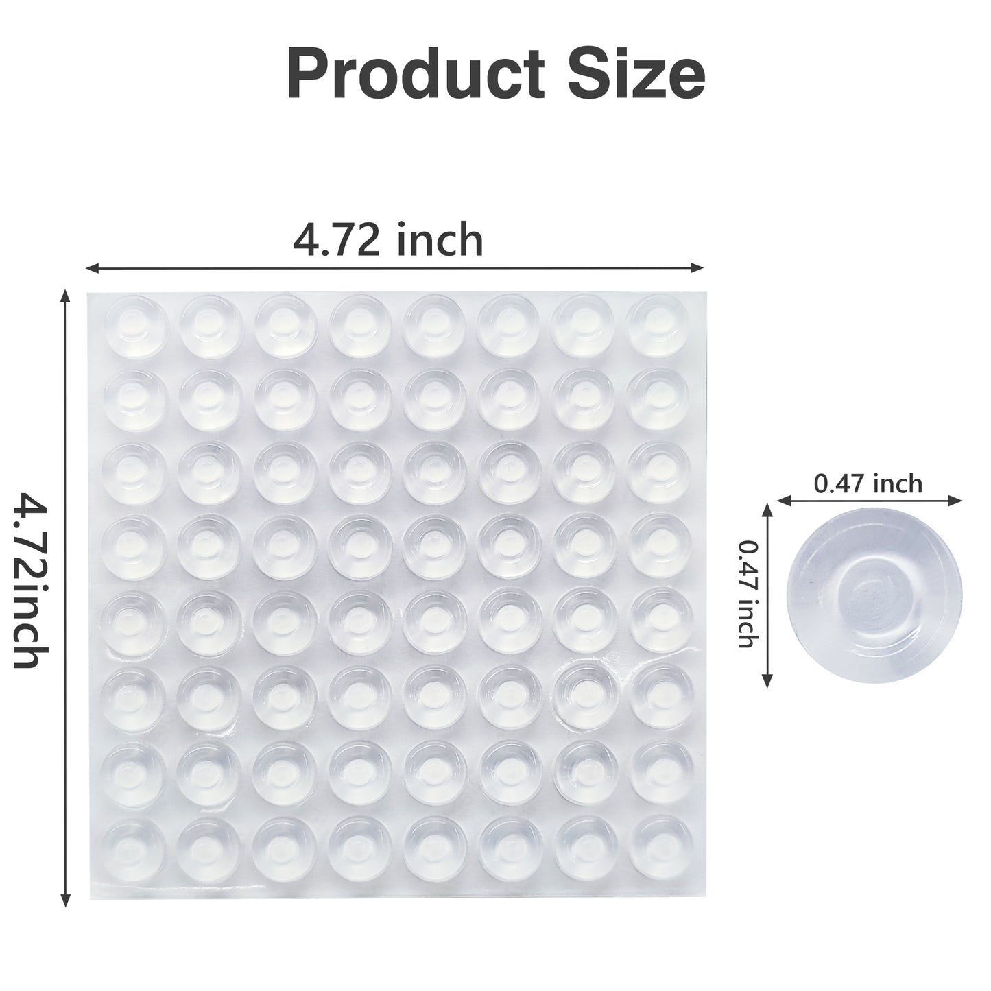 128 Counts Cabinet Door Bumpers, Clear Self Adhesive Cabinet Bumpers Quiet, Sound Dampening Circular Cabinet Bumper Dots, Soft Silicone Bumpers for Drawers, Doors, Table Tops