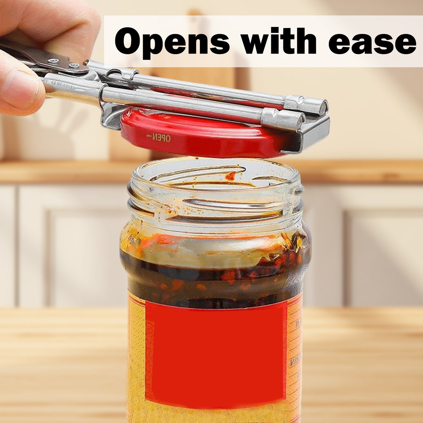 Jar Opener for Weak Hands, Multifunctional Adjustable Can Opener, Stainless Steel Jar Lid Opener Bottle Opener Tool for Seniors with Arthritis, Manual Jar Gripper for Kitchen
