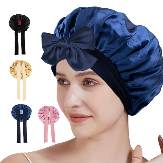 5.TK-双色浴帽带飘带-004蓝