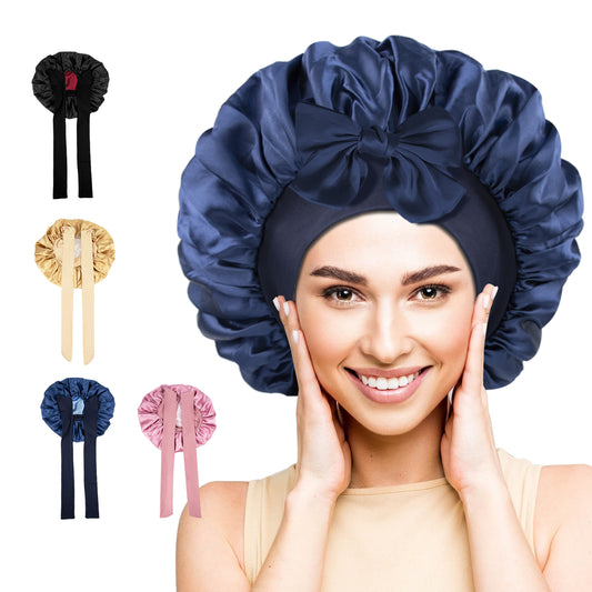 5.TK-双色浴帽带飘带-005蓝