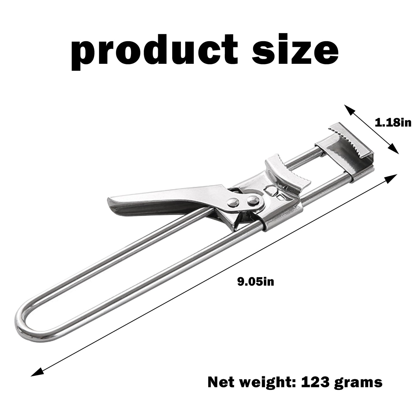 Jar Opener for Weak Hands, Multifunctional Adjustable Can Opener, Stainless Steel Jar Lid Opener Bottle Opener Tool for Seniors with Arthritis, Manual Jar Gripper for Kitchen