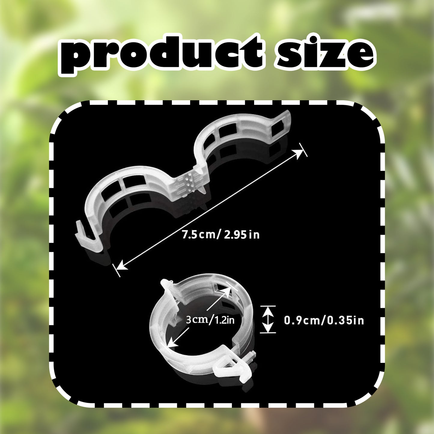 100 Counts Plant Support Clips, Tomato Plastic Trellis Clips, Garden Support Clips for Grape Tomato Vine Vegetables Plants for Upright and Healthy Growth, White