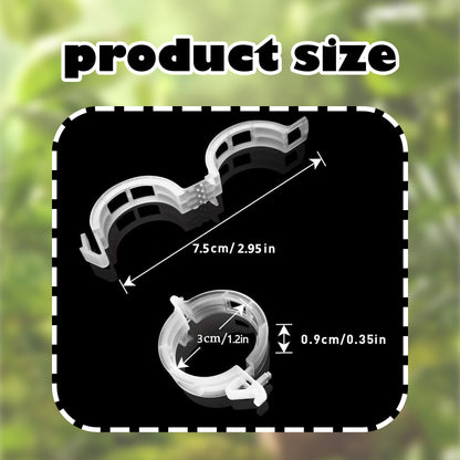100 Counts Plant Support Clips, Tomato Plastic Trellis Clips, Garden Support Clips for Grape Tomato Vine Vegetables Plants for Upright and Healthy Growth, White
