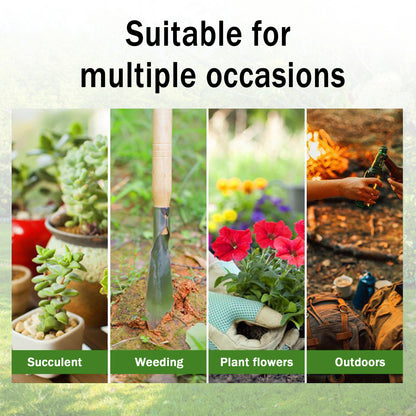 2 Counts Garden Shovel Garden Pointed with Pointed Tip and Flat Tip, Wooden Handle Black Manganese Steel Garden Shovel,  Essential Gardening Tools for Easy Plant Cultivation