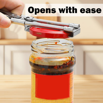 Jar Opener for Weak Hands, Multifunctional Adjustable Can Opener, Stainless Steel Jar Lid Opener Bottle Opener Tool for Seniors with Arthritis, Manual Jar Gripper for Kitchen