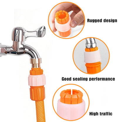 6 Counts Universal Tap Water Connector,  Orange Faucet Hose Adapter for indoor and outdoor use, Garden Watering Irrigation Tool