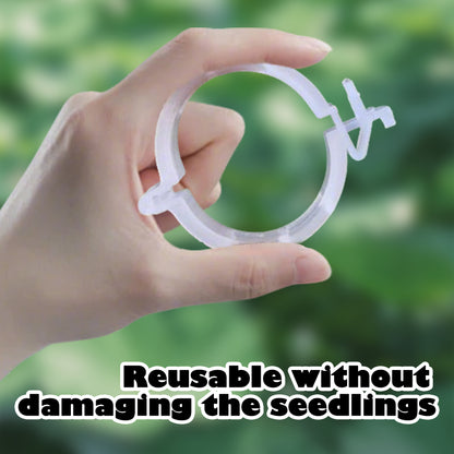 100 Counts Plant Support Clips, Tomato Plastic Trellis Clips, Garden Support Clips for Grape Tomato Vine Vegetables Plants for Upright and Healthy Growth, White