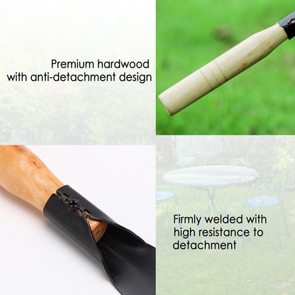 2 Counts Garden Shovel Garden Pointed with Pointed Tip and Flat Tip, Wooden Handle Black Manganese Steel Garden Shovel,  Essential Gardening Tools for Easy Plant Cultivation